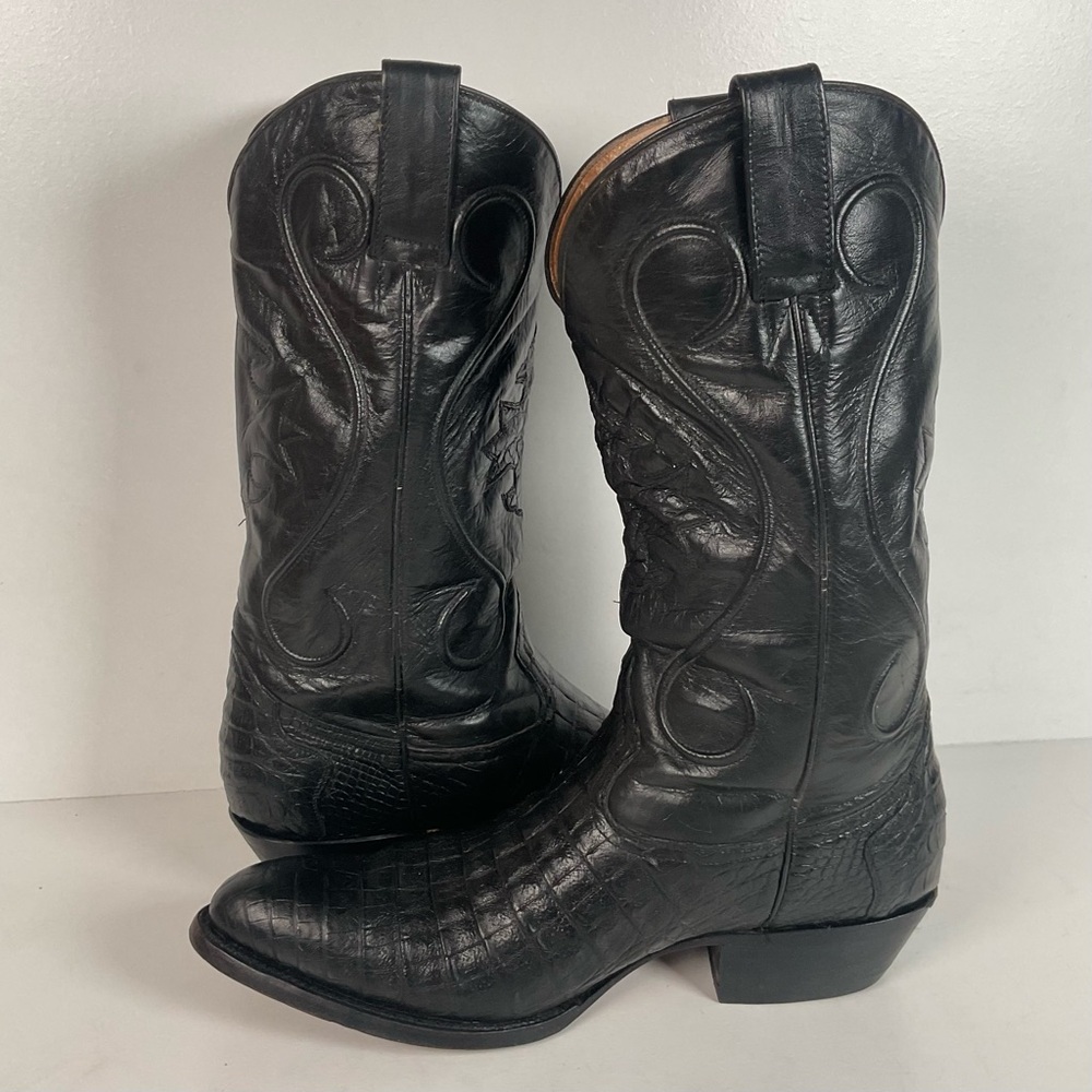 Rivers’ Royal Caiman Belly Cowboy Boots | Exotic | Tooled Inlays | Men’s 9.5 - Picture 14 of 16